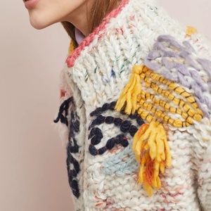 ANTHROPOLOGIE SLEEPING ON SNOW ARIETTA FRINGED CARDIGAN SMALL $299